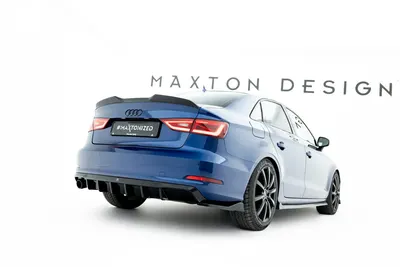 Maxton Design Bodykit-Set für Audi A3 Limousine 8V (Ausführung mit einseitigem Doppelauspuffendrohr) – Schwarz glänzend