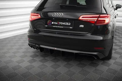 Maxton Design Bodykit-Set für Audi A3 Sportback 8V Facelift (Einseitige Doppelauspuffversion) – Schwarz glänzend