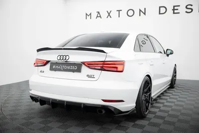 Maxton Design Bodykit-Set für Audi A3 Limousine 8V Facelift (Version Mit Einzel-Auspuffendrohren Beidseitig) – Schwarz glänzend