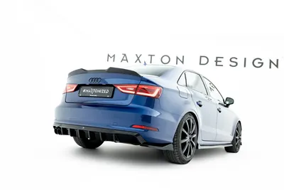 Maxton Design Bodykit-Set für Audi A3 Limousine 8V (Version Mit Einseitigem Doppelauspuffendrohr) – Schwarz glänzend