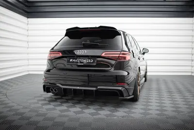 Maxton Design Bodykit-Set für Audi A3 S line Sportback 8V Facelift (Version mit Doppelauspuff auf einer Seite) – Schwarz glänzend