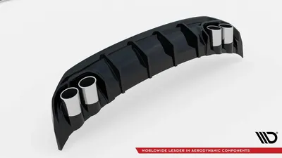 Maxton Design Bodykit-Set für Audi A3 S line Limousine 8Y – Schwarz glänzend, Endrohr-Attrappen silber