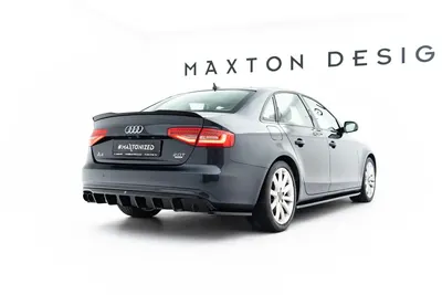 Maxton Design Bodykit-Set für Audi A4 B8 Facelift (Einseitige Doppelauspuffversion) – Schwarz glänzend