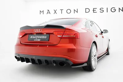 Maxton Design Bodykit-Set für Audi A5 S line Sportback 8T (Version mit Einzel-Auspuffendrohren beidseitig) – Schwarz glänzend