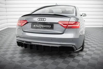 Maxton Design Bodykit-Set für Audi S5 / A5 S line 8T Facelift (Einseitige Doppelauspuffversion) – Schwarz glänzend
