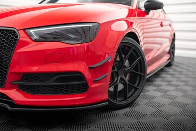 Maxton Design Canards für Audi S3 / A3 S line Limousine / Sportback / Schrägheck 8V – Schwarz glänzend
