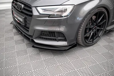 Maxton Design Front-Flaps für Audi S3 / A3 S line Sportback 8V Facelift – Schwarz matt