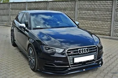 Maxton Design Frontsplitter für Audi S3 / A3 S line 8v Schrägheck / Sportback – Schwarz glänzend