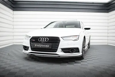Maxton Design Frontsplitter für Audi S7 / A7 S line C7 Facelift – Schwarz glänzend