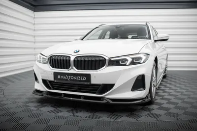 Maxton Design Frontsplitter für BMW 3er Limousine / Touring G20 / G21 Facelift – Schwarz glänzend