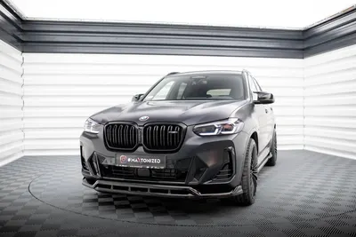 Maxton Design Frontsplitter für BMW X3 M-Paket G01 Facelift / iX3 M-Paket G08 Facelift – Schwarz glänzend