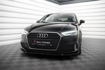 Maxton Design Frontsplitter V.1 für Audi A3 Sportback 8V Facelift – Schwarz glänzend
