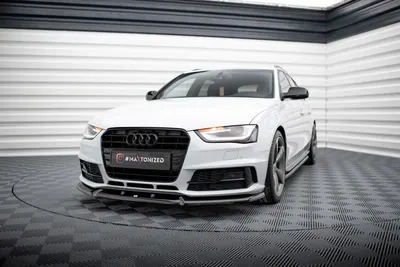 Maxton Design Frontsplitter V.1 für Audi A4 Competition B8 Facelift – Schwarz glänzend