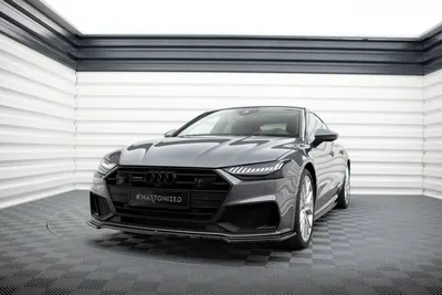 Maxton Design Frontsplitter V.1 für Audi A7 S line C8 / S7 C8 / C8 Facelift / S7 Facelift – Schwarz glänzend