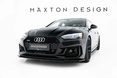 Maxton Design Frontsplitter V.1 für Audi RS5 Coupé / Sportback F5 – Schwarz glänzend