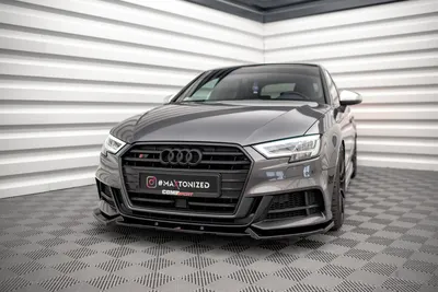 Maxton Design Frontsplitter V.1 für Audi S3 / A3 S line Sportback 8V Facelift – Schwarz glänzend