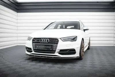 Maxton Design Frontsplitter V.1 für Audi S3 / A3 S line Sportback / Schrägheck 8V – Schwarz glänzend