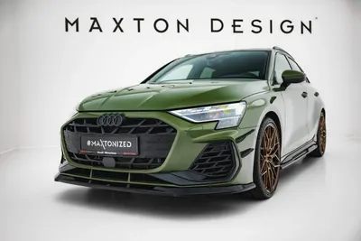 Maxton Design Frontsplitter V.1 für Audi S3 Sportback / A3 S line Sportback 8Y Facelift / Audi A3 S line Limousine / S3 Limousine 8Y Facelift – Schwarz glänzend
