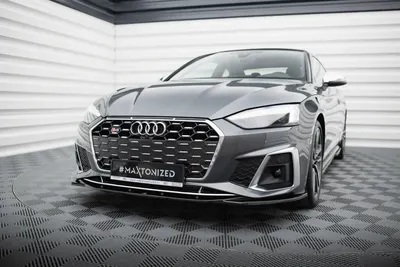 Maxton Design Frontsplitter V.1 für Audi S5 / A5 S line F5 Facelift – Schwarz glänzend