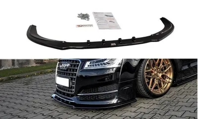 Maxton Design Frontsplitter V.1 für Audi S8 Limousine D4 Facelift – Schwarz glänzend