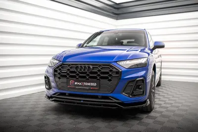 Maxton Design Frontsplitter V.1 für Audi SQ5 / Q5 S line SUV / Sportback Mk2 Facelift – Schwarz glänzend