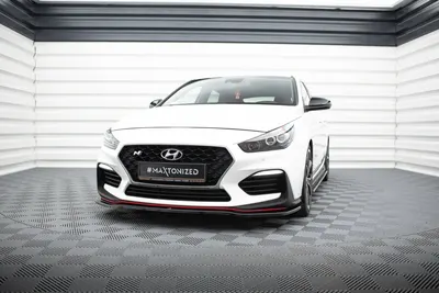 Maxton Design Frontsplitter V.1 für Hyundai i30 N Mk3 Schrägheck / Fastback – Schwarz glänzend