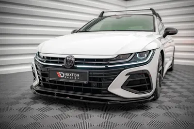 Maxton Design Frontsplitter V.1 für VW Arteon R Limousine / Shooting Brake Mk1 Facelift – Schwarz glänzend