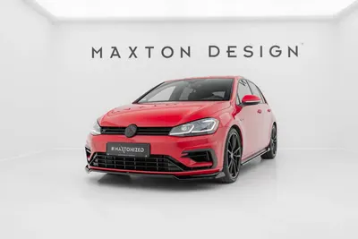 Maxton Design Frontsplitter V.1 für VW Golf 7 R / R-Line Facelift – Schwarz glänzend