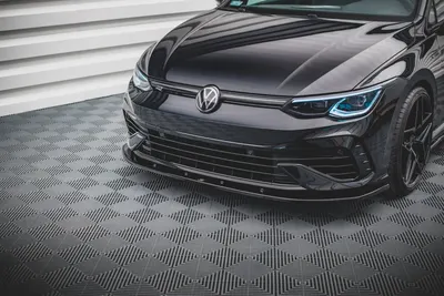 Maxton Design Frontsplitter V.1 für VW Golf 8 R Schrägheck / Variant – Schwarz glänzend