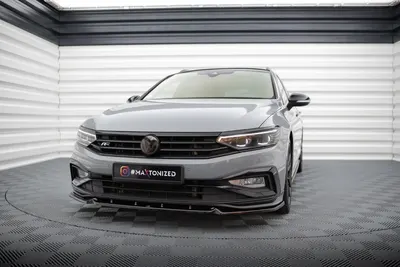 Maxton Design Frontsplitter V.1 für VW Passat R-Line B8 Facelift – Schwarz glänzend