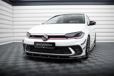 Maxton Design Frontsplitter V.1 für VW Polo GTI Mk6 Facelift – Schwarz glänzend