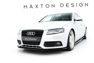 Maxton Design Frontsplitter V.2 für Audi A4 Limousine / Avant B8 – Schwarz glänzend