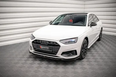 Maxton Design Frontsplitter V.2 für Audi A4 Limousine / Avant B9 Facelift – Schwarz glänzend