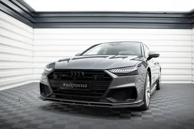 Maxton Design Frontsplitter V.2 für Audi A7 S line C8 / S7 C8 / C8 Facelift / S7 Facelift – Schwarz glänzend