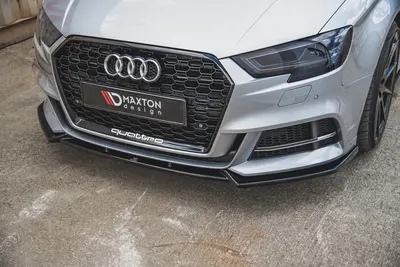 Maxton Design Frontsplitter V.2 für Audi S3 / A3 S line 8V Facelift Limousine – Schwarz glänzend