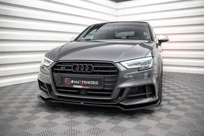 Maxton Design Frontsplitter V.2 für Audi S3 / A3 S line Sportback 8V Facelift – Schwarz glänzend