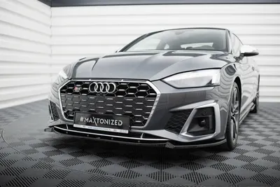 Maxton Design Frontsplitter V.2 für Audi S5 / A5 S line F5 Facelift – Schwarz glänzend
