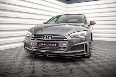 Maxton Design Frontsplitter V.2 für Audi S5 / A5 S line F5 Coupé / Sportback – Schwarz glänzend