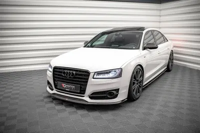 Maxton Design Frontsplitter V.2 für Audi S8 Limousine D4 Facelift – Schwarz glänzend