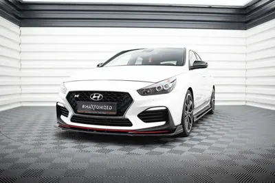 Maxton Design Frontsplitter V.2 für Hyundai i30 N Mk3 Schrägheck/ Fastback – Schwarz glänzend