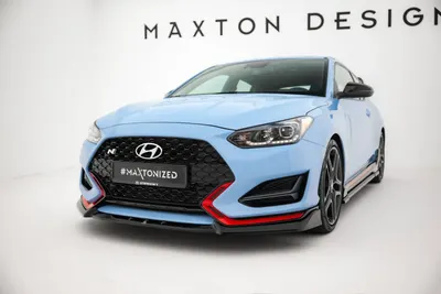 Maxton Design Frontsplitter V.2 für Hyundai Veloster N Mk2 – Schwarz glänzend