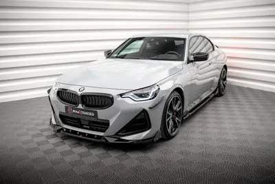 Maxton Design Frontsplitter V.2 mit Flaps für BMW 2er Coupé M-Paket / M240i G42 – Schwarz glänzend