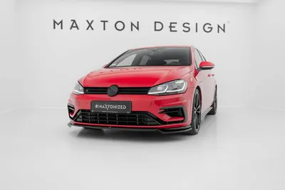Maxton Design Frontsplitter V.2 für VW Golf 7 R / R-Line Facelift – Schwarz glänzend