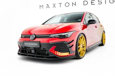Maxton Design Frontsplitter V.2 für VW Golf 8 GTI Clubsport Facelift – Schwarz glänzend