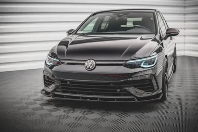 Maxton Design Frontsplitter V.2 für VW Golf 8 R Schrägheck / Variant – Schwarz glänzend