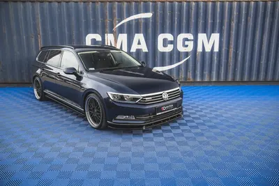 Maxton Design Frontsplitter V.2 für VW Passat B8 – Schwarz glänzend
