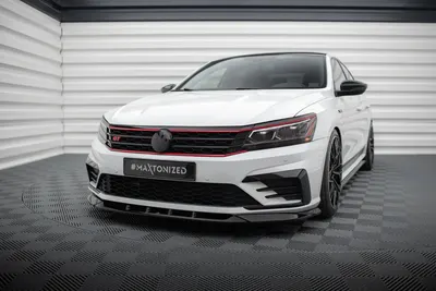Maxton Design Frontsplitter V.2 für VW Passat GT B8 Facelift USA – Schwarz glänzend