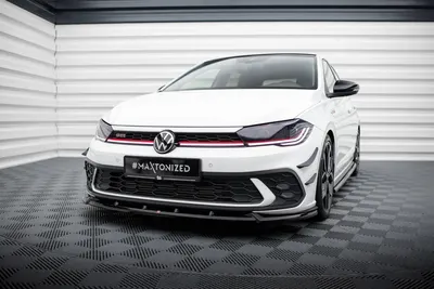 Maxton Design Frontsplitter V.2 für VW Polo GTI Mk6 Facelift – Schwarz glänzend
