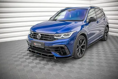 Maxton Design Frontsplitter V.2 für VW Tiguan R / R-Line Mk2 Facelift – Schwarz glänzend