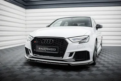 Maxton Design Frontsplitter V.3 für Audi RS3 Limousine 8V Facelift – Schwarz glänzend
